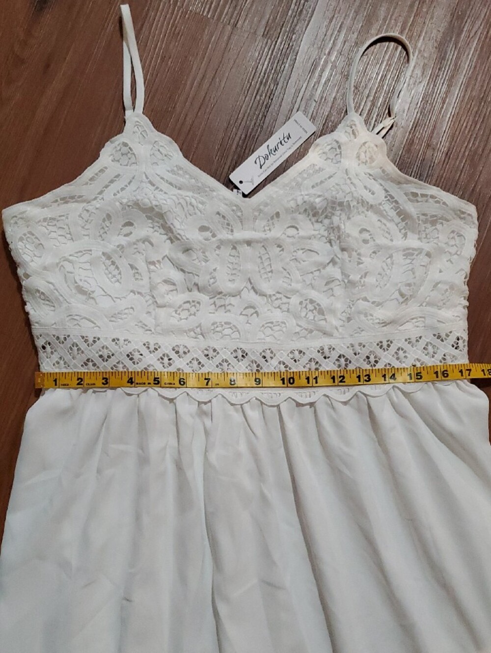 Bohemian White Crochet Tiered Maxi Dress - Picture 3 of 12